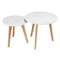 TWINS - Tables gigognes en marbre et chêne