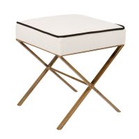 Tabouret blanc et noir pieds en métal Tabouret blanc et noir pieds en métal