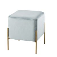 Tabouret en velours bleu et métal doré Tabouret en velours bleu et métal doré