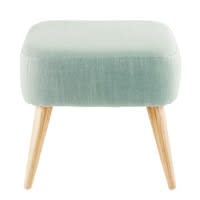 Tabouret vert clair et pieds en hévéa Tabouret vert clair et pieds en hévéa
