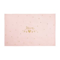 LILLY - Tapete de algodão com estampado cor-de-rosa e dourado 180x120 cm