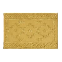 MAHE - Tapete em tecido de algodão amarelo-mostarda com desenhos em relevo 120x180