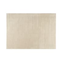 SOFT - Tapis à poils courts en laine beige 160 x 230 cm