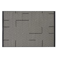 PRETORIA - Tapis d'extérieur en polypropylène motifs graphiques noirs et blancs 120x180