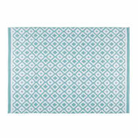 Tapis de jardin motifs géométriques blancs et bleus 140x200 JANE Tapis de jardin motifs géométriques blancs et bleus 140x200 JANE