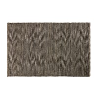 BARCELONE - Tapis en coton recyclé noir et jute 160x230