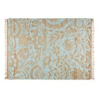 Tapis en jute et coton vert d'eau 140x200cm LUKILA Tapis en jute et coton vert d'eau 140x200cm LUKILA