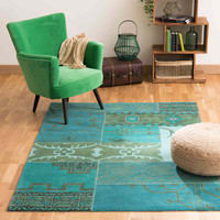 Tapis en laine bleue 140 x 200 cm IZMIR Tapis en laine bleue 140 x 200 cm IZMIR