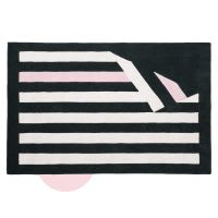 Tapis en laine tricolore motifs rayures 140x200 Tapis en laine tricolore motifs rayures 140x200