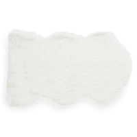 ESKIMO - Tappeto bianco in simil pelliccia 60 x 100 cm