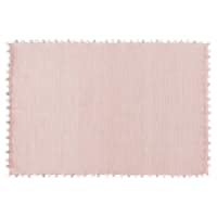 BUCOLIQUE - Tappeto con pompon in cotone rosa, 120x180 cm