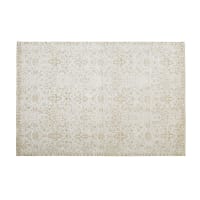 LOUCA - Tappeto in cotone écru e lurex dorato 140 cm x 200 cm
