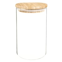 SCANDINAVIAN - Tarro de vidrio y bambú Al. 17 cm