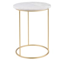 OLGA - Tavolino da divano in marmo e metallo dorato opaco