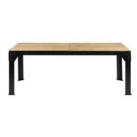 Tavolo da pranzo allungabile 8 a 12 persone in mango e metallo nero 200/280 cm Tavolo da pranzo allungabile 8 a 12 persone in mango e metallo nero 200/280 cm