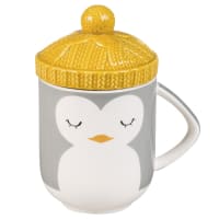 BEANIE - Lote de 2 - Taza con sombrero de pingüino de loza