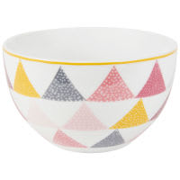 Tazón de porcelana blanca con motivos gráficos Tazón de porcelana blanca con motivos gráficos