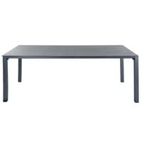 Tempered glass and aluminium garden table in charcoal grey W 220cm Tempered glass and aluminium garden table in charcoal grey W 220cm
