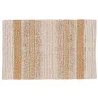 ALENKA - Teppich aus gewebter ecrufarbener und gelber Baumwolle, 60x90cm