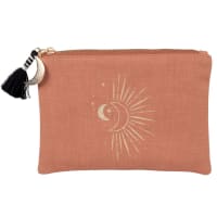 MOON - Terracotta rayon, ramie and cotton pouch