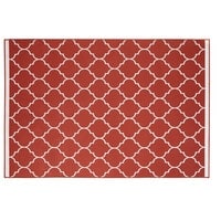 Terrakottafarbener Outdoor-Teppich mit grafischen Motiven 160x230 Terrakottafarbener Outdoor-Teppich mit grafischen Motiven 160x230