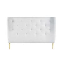 Tête de lit capitonnée vintage en tissu grise L140 Tête de lit capitonnée vintage en tissu grise L140