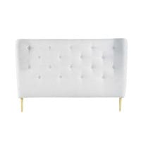 Tête de lit capitonnée vintage en tissu grise L160 Tête de lit capitonnée vintage en tissu grise L160