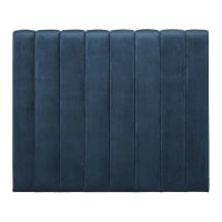 TESS - Tête de lit matelassée 160 en velours bleu