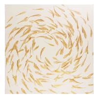 THARA - Toile peinte poissons 140x140