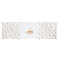 YUMA - Tour de lit bébé réversible blanc en coton biologique imprimé dinosaure 180x52 cm