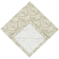 LEZAN - Tovaglioli in cotone bio stampato verde oliva, écru e dorato 40x40 cm