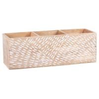 Triple pencil holder in mango wood