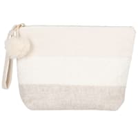 ERINA - Trousse con pompon beige