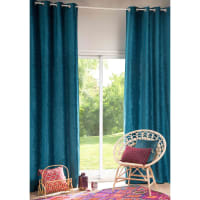 Vorhang Ösen Ösenvorhänge Blau Beige Grau Rosa Türkis Wohnzimmer Einfarbig 