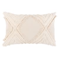 SILWA - Tufted ecru cotton cushion cover 30x50cm