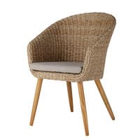 Tuinstoel van wicker en sterk acaciahout Tuinstoel van wicker en sterk acaciahout