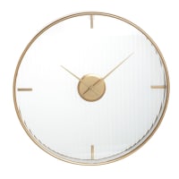 BELLICE - Uhr aus goldfarbenem Metall und gewelltem Glas, D40cm