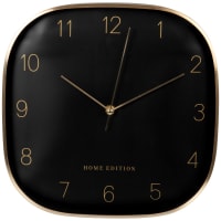 AARON - Uhr aus schwarzem und goldfarbenem Metall, 29x29cm