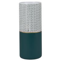 Vaas van tweekleurige keramiek met bolletjesmotief H25 Vaas van tweekleurige keramiek met bolletjesmotief H25