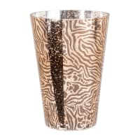 MERCURISE - Vase aus getöntem Glas, goldfarben und schwarz, mit Zebra-Aufdruck