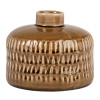 SAVINA - Set aus 2 - Vase aus orangefarbenem Steingut, H11cm
