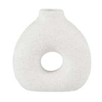 DONUT - Vase aus weißem Steinzeug, H14cm
