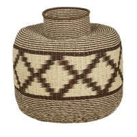 MOMBASA - Vase en corde tressée marron et beige H57