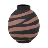 ACE - Vase en grès noir et marron H15