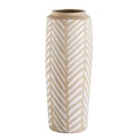 Vase en terre cuite motifs blancs H54 Vase en terre cuite motifs blancs H54
