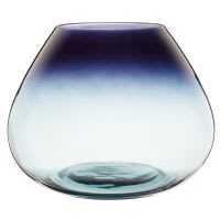 Vase en verre bleu dégradé H17 Vase en verre bleu dégradé H17