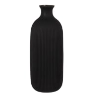 Vase en verre strié noir H30