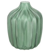 VEGETAL - Vase en verre teinté vert H18