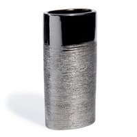 Vase ovale en céramique argenté H 26 cm Vase ovale en céramique argenté H 26 cm