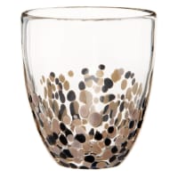 Lote de 6 - Vaso de cristal con lunares multicolores